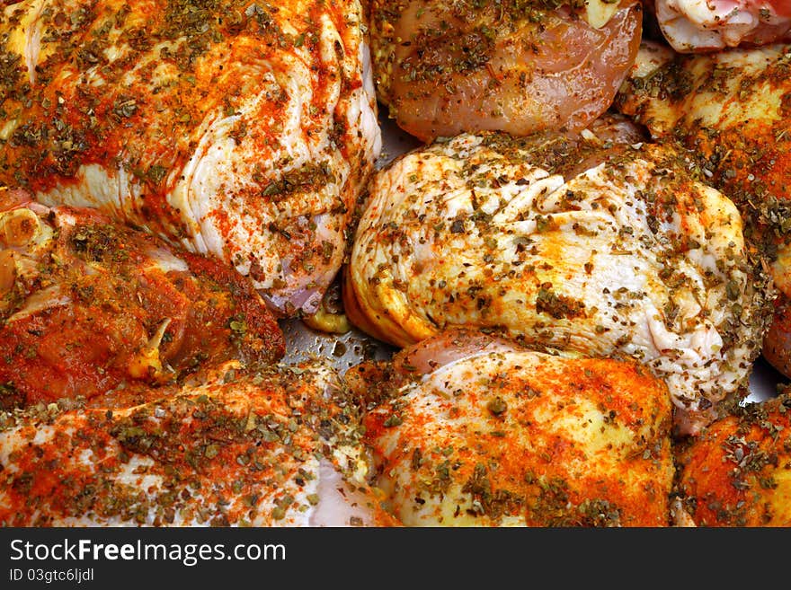 Fat spiced grilled chicken background