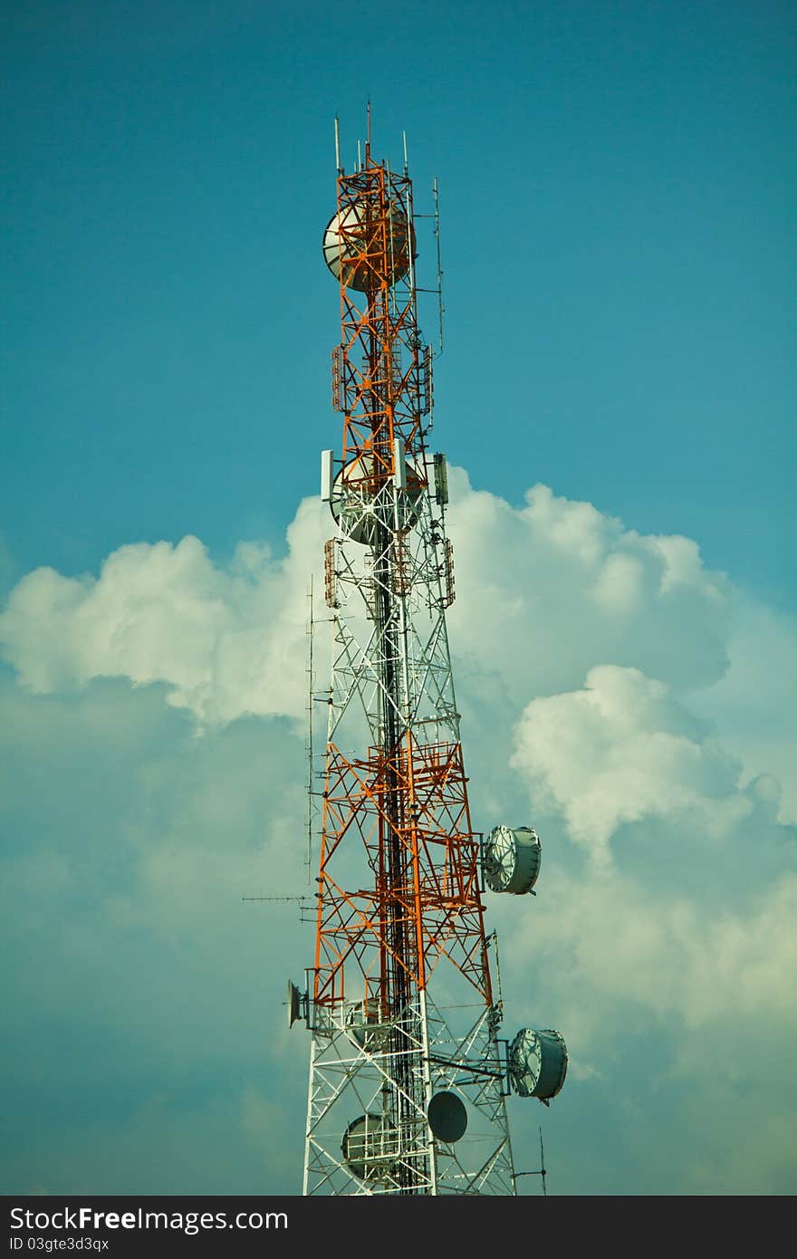 Communication tower Telephone transmission towers.