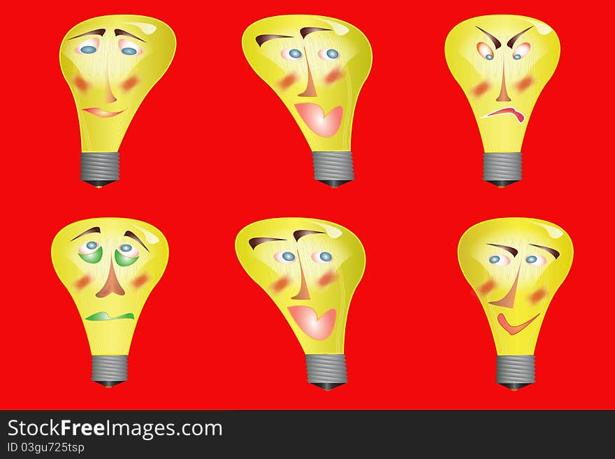 Light Bulb Face Illustration