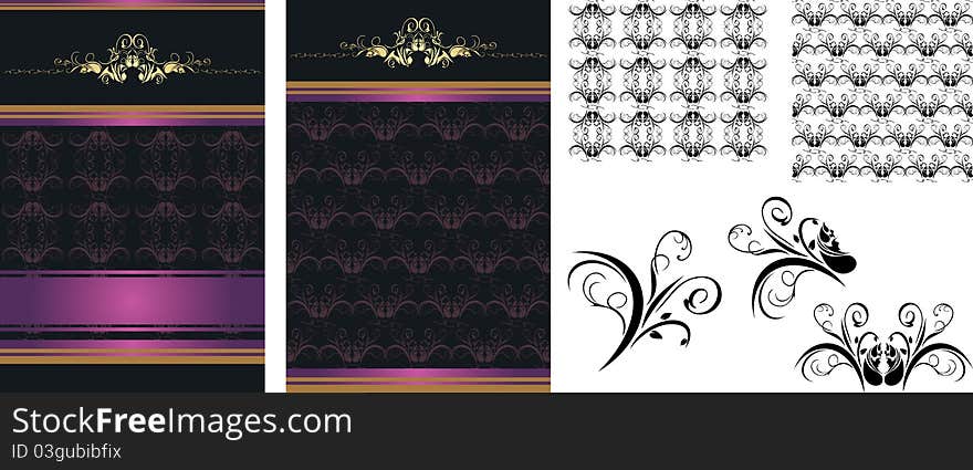 Set of decorative backgrounds for design