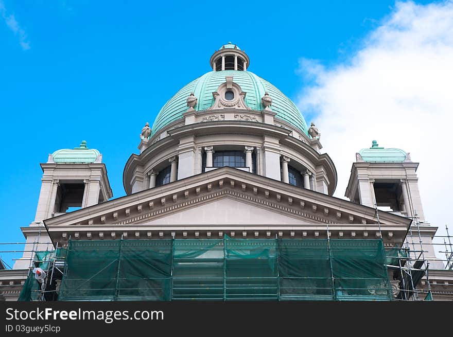 Dome of Serbian Parliament in Belgrade