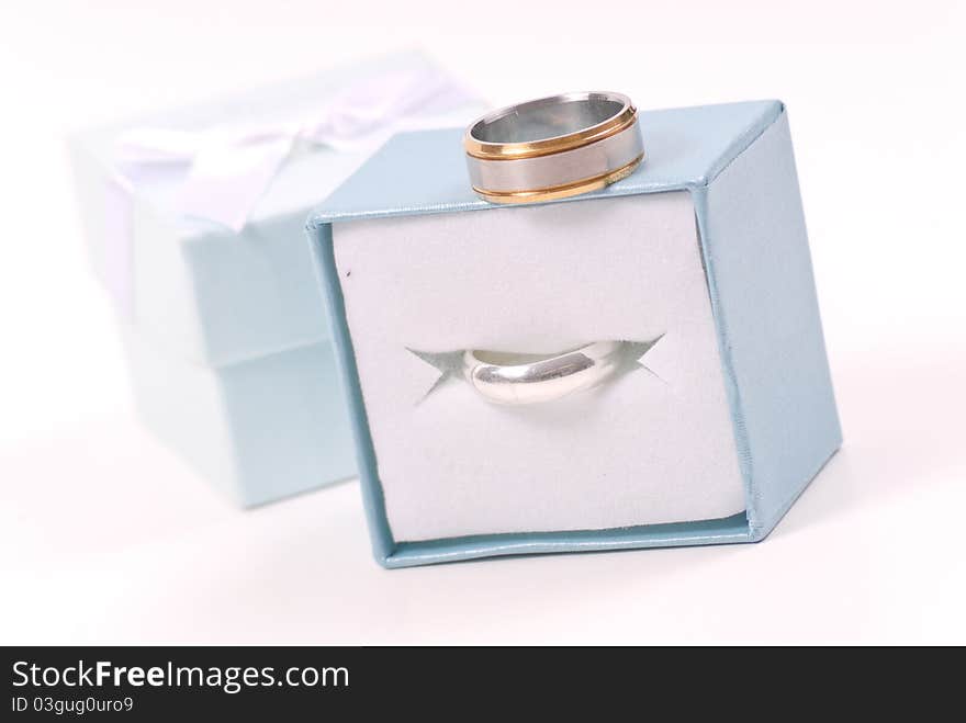 Promise Rings for Her and Him On Blue Box