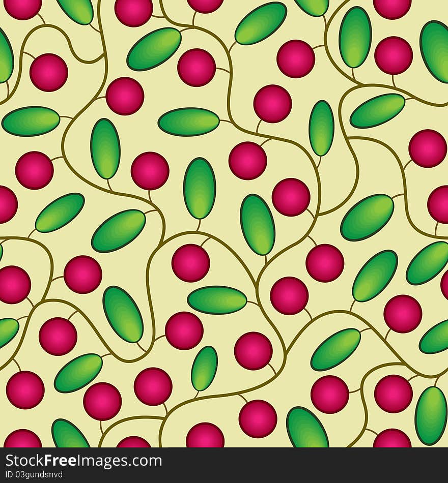 Red cranberries seamless background