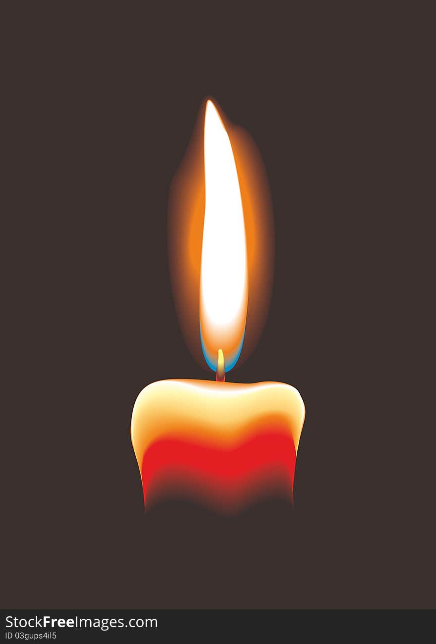 Bright candle in vector