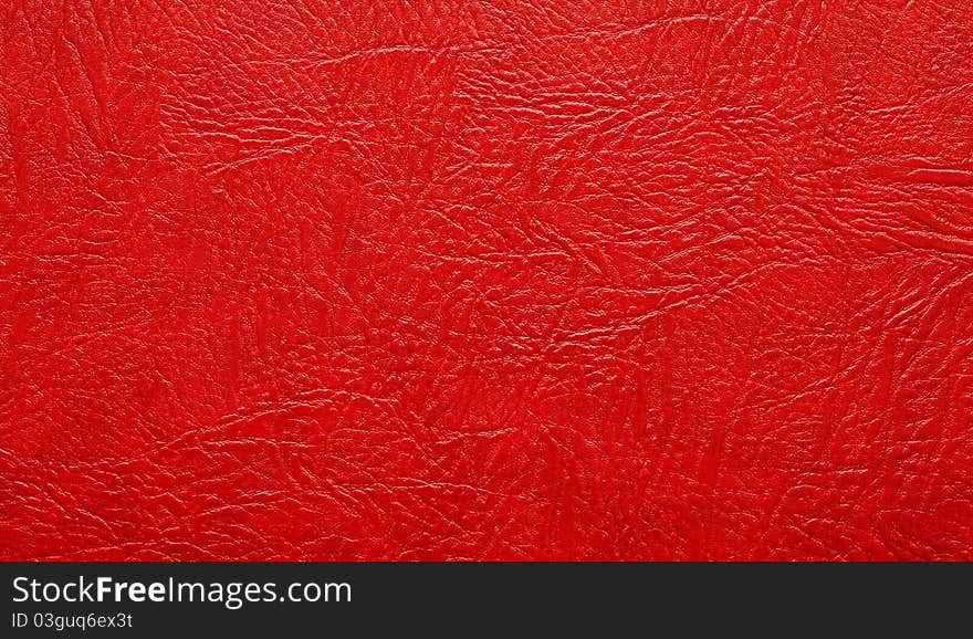 Closeup red leather background