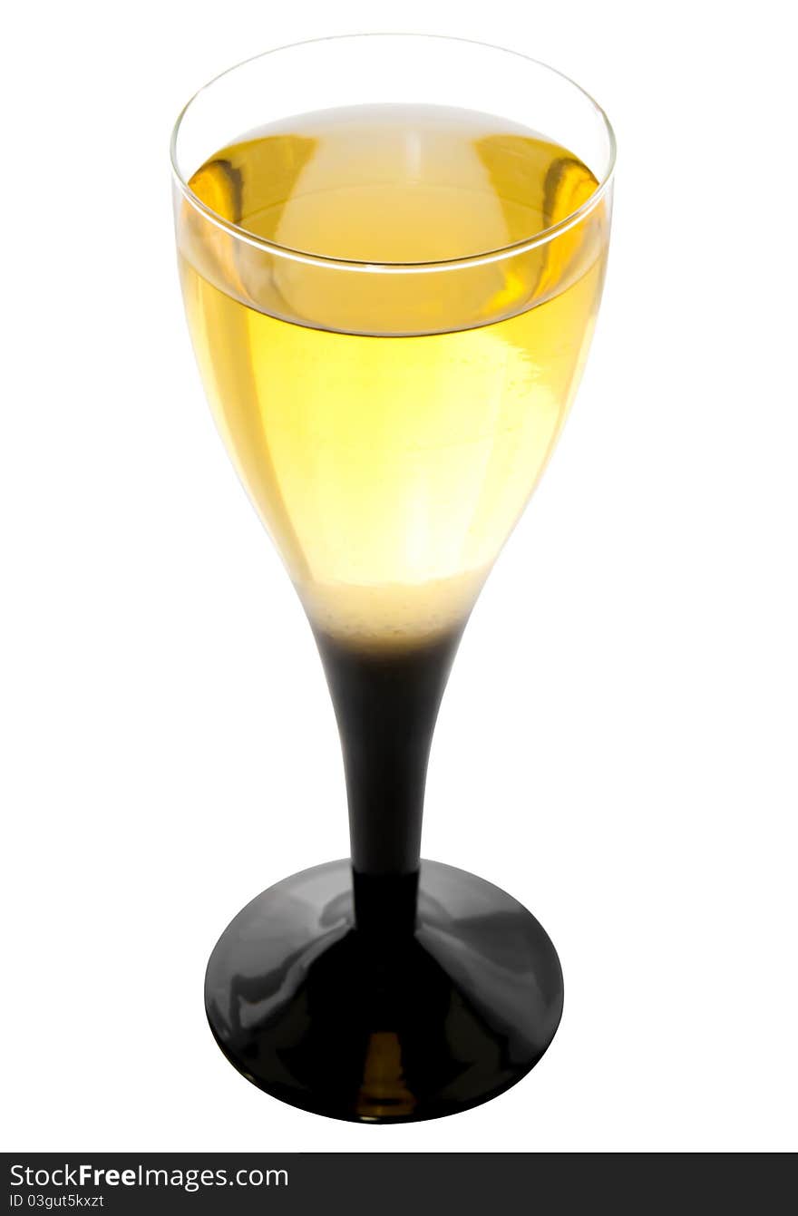 Isolated glass of white wine