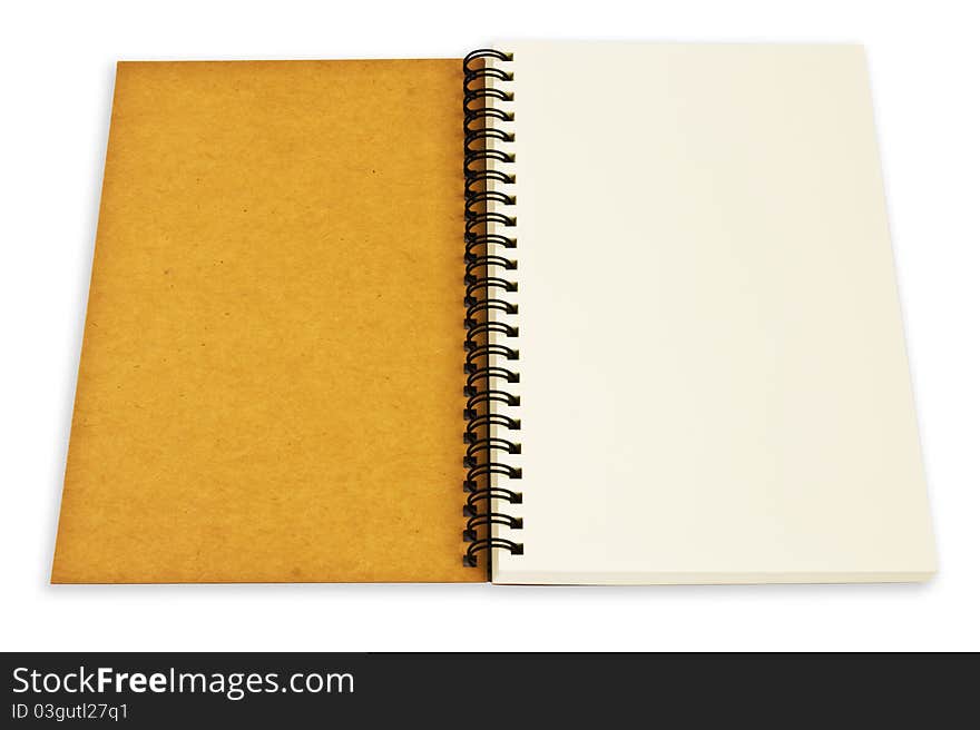 Blank note book on white background. Blank note book on white background