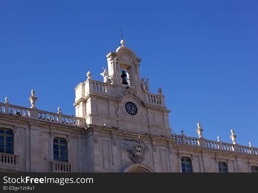 Detail of the University building in catania, Italy. Detail of the University building in catania, Italy