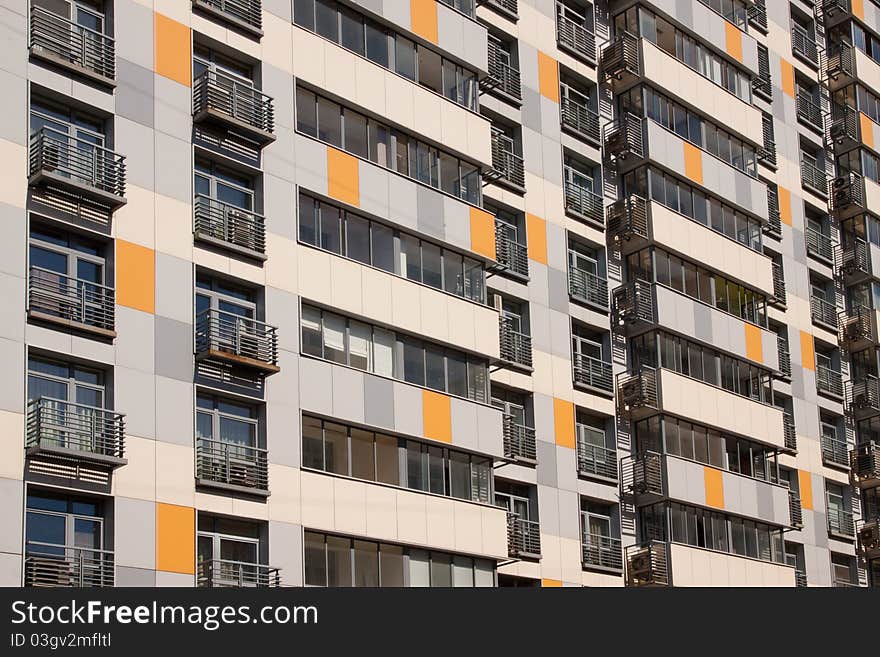 Beautiful big building white windows