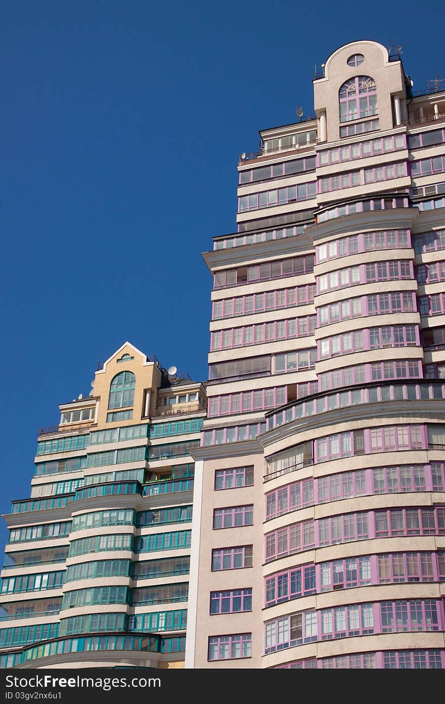 Beautiful big building white windows