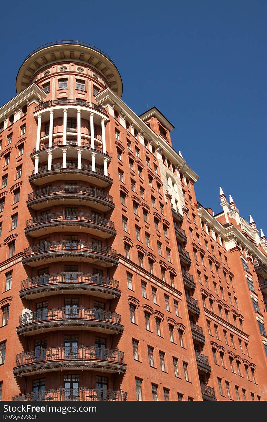 Beautiful big building white windows