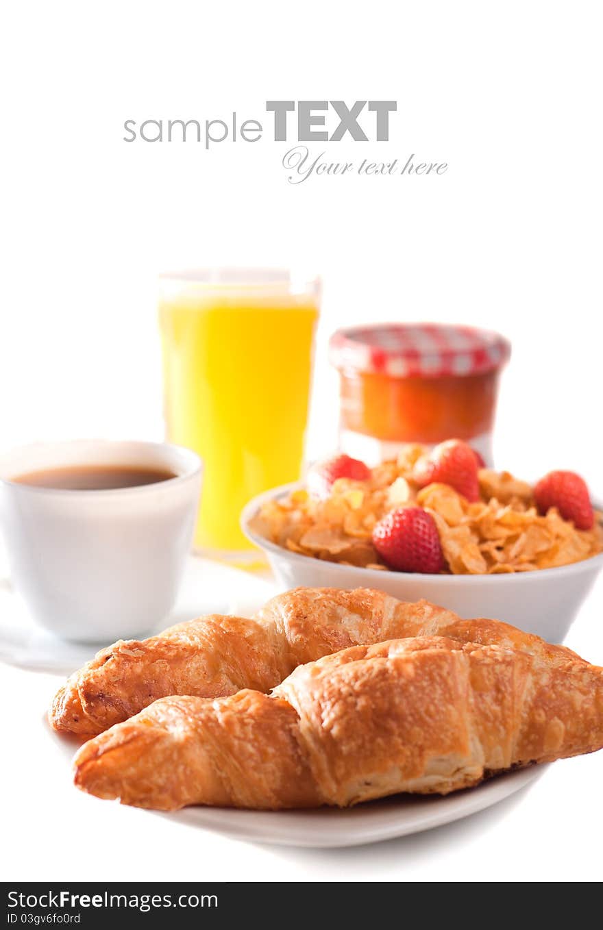 Breakfast isolated on white background