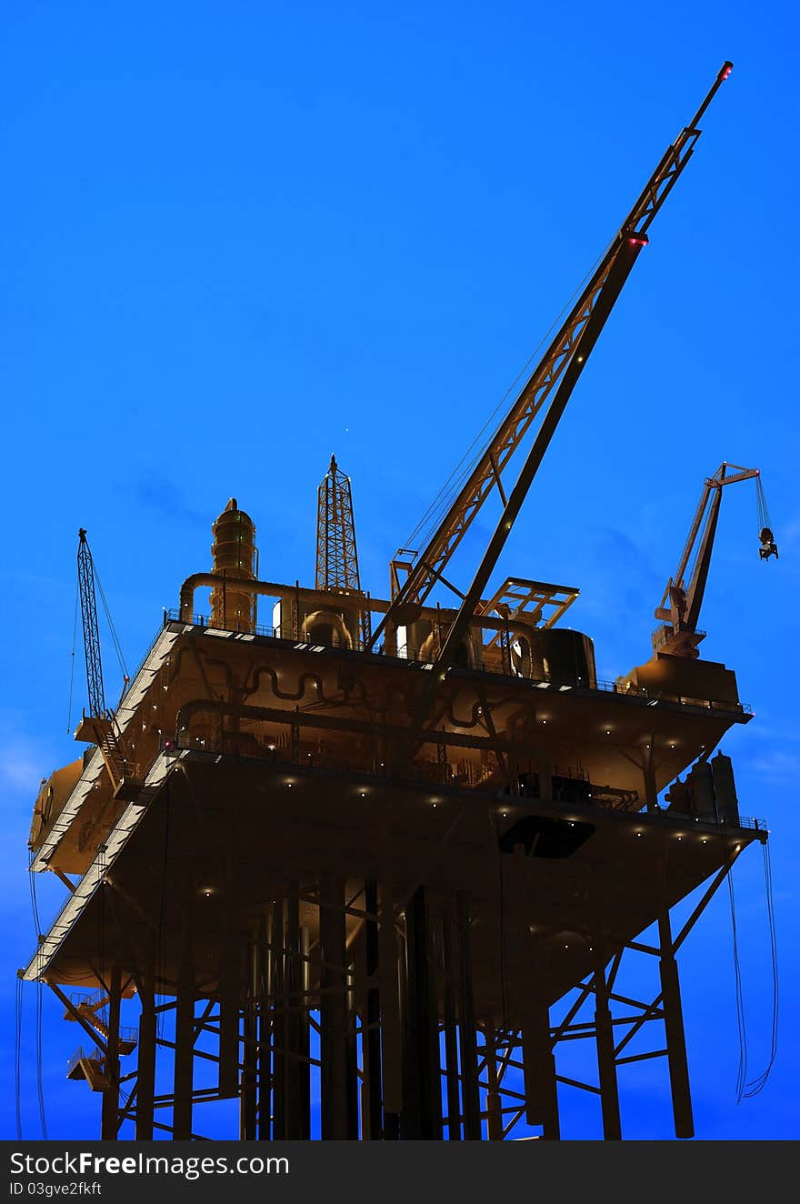 Oil Rig at late evening