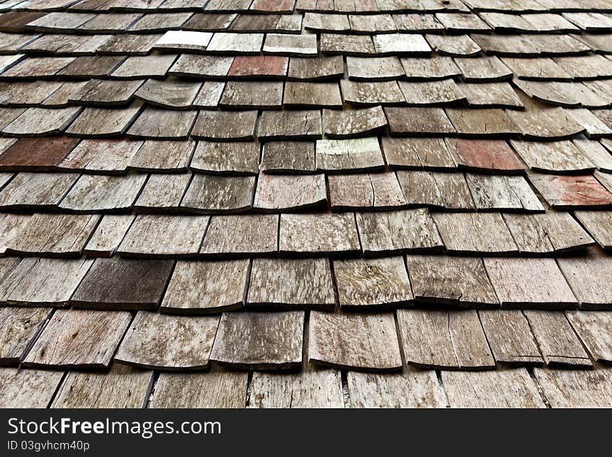 Old Worn Shingle Roof Pattern