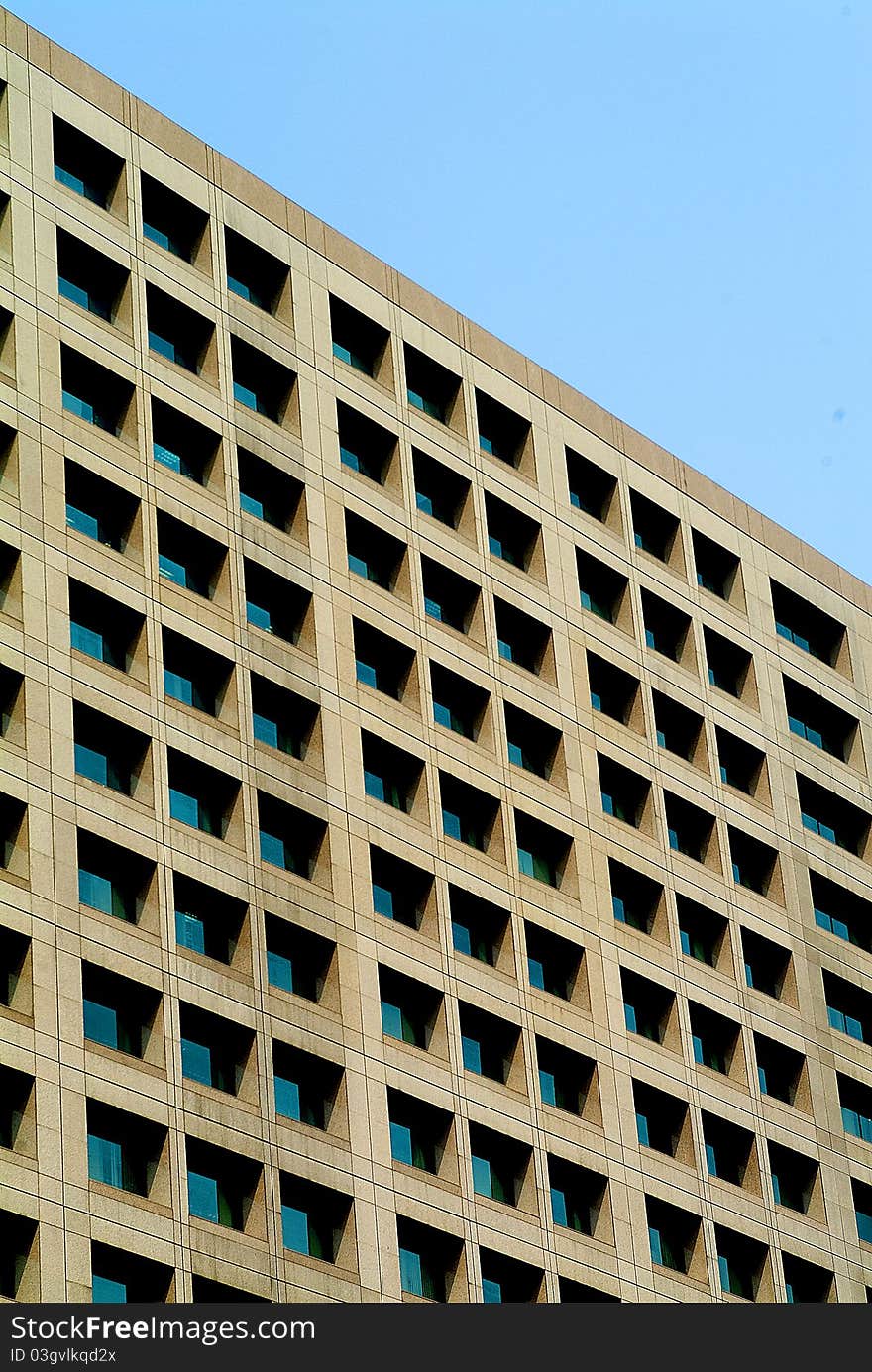 Looking at a generic concrete high-rise building