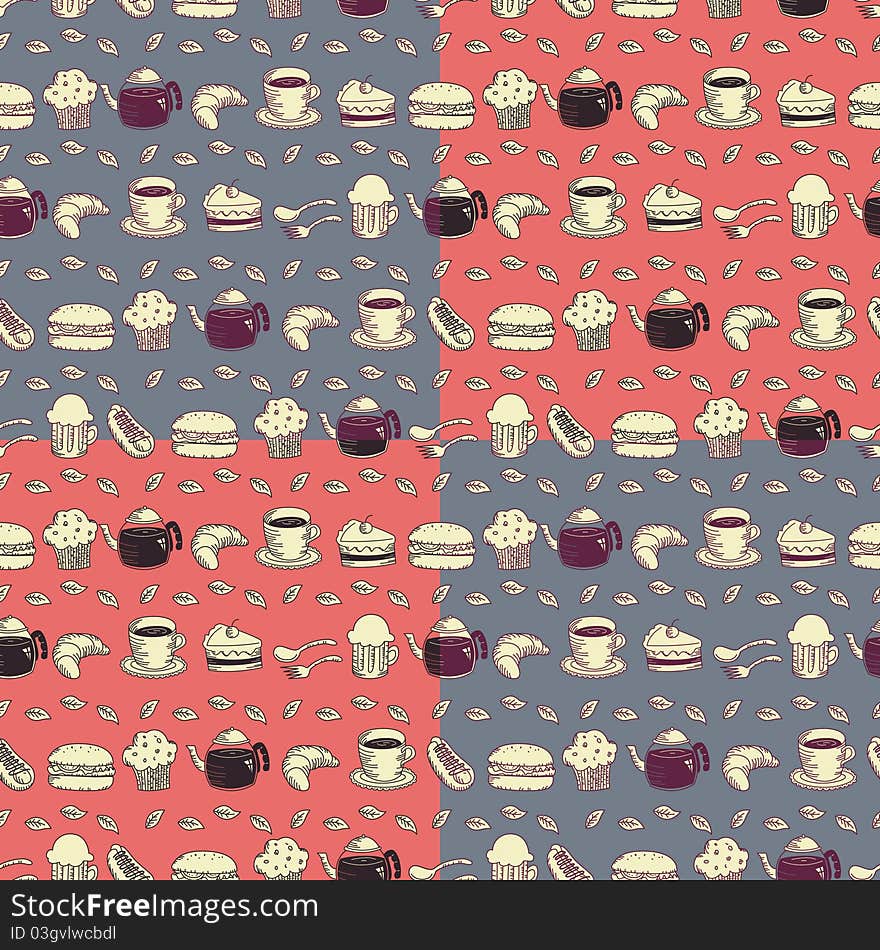 Food seamless pattern suitable for wallpaper and wrapping paper. Food seamless pattern suitable for wallpaper and wrapping paper