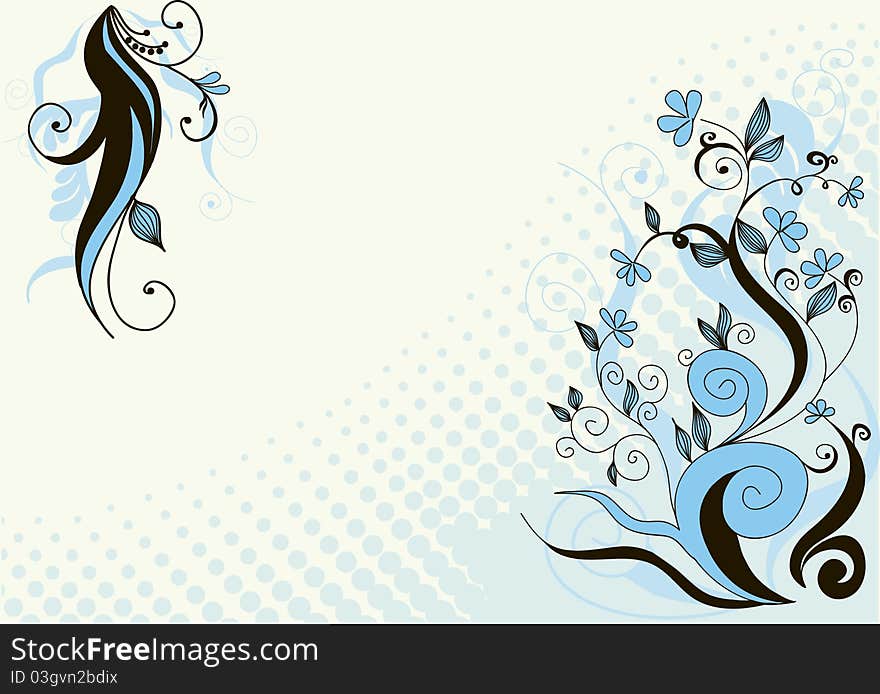 Nature Flower blue leaf background