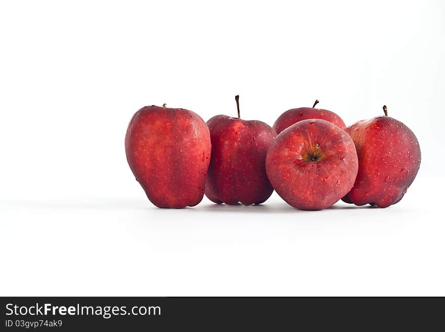 Red apple on white background