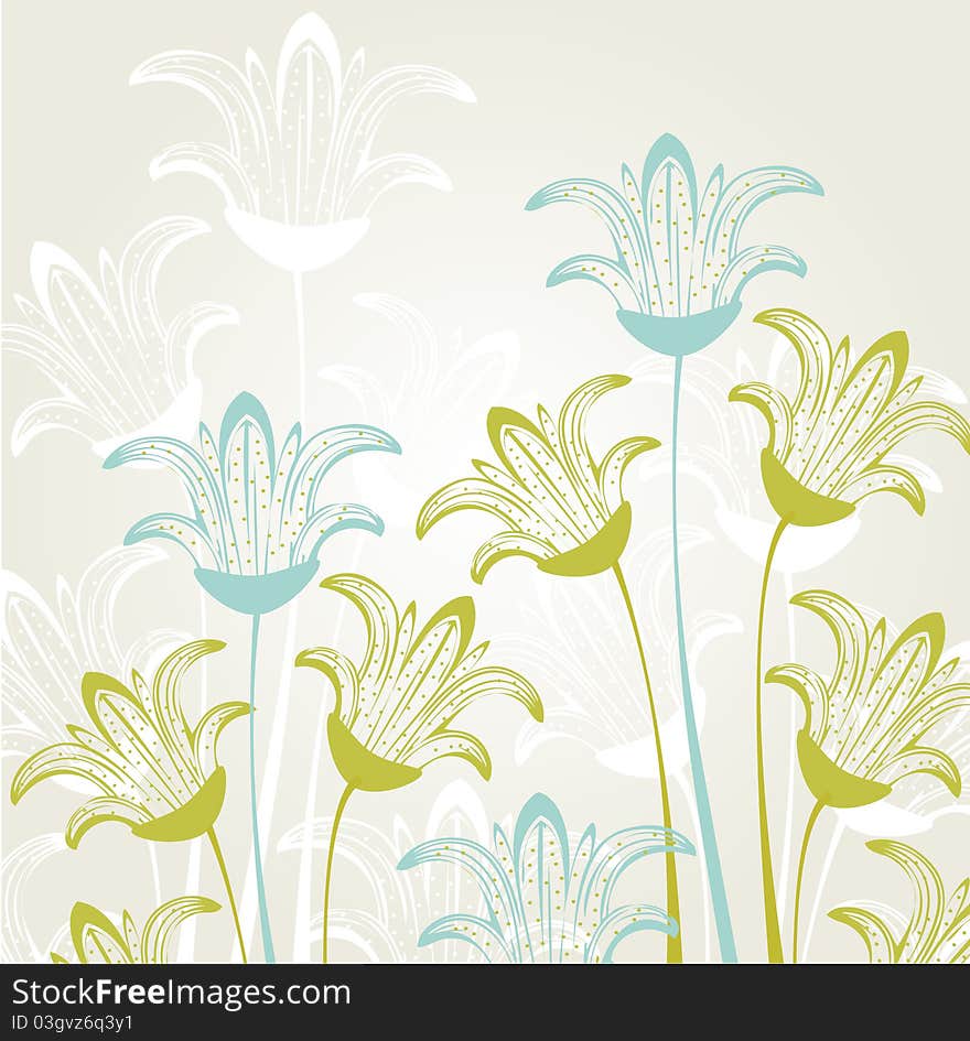 Vintage background with flowers