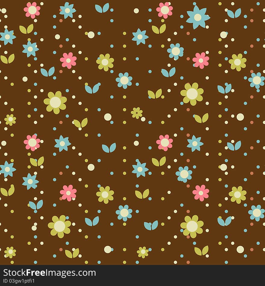 Floral seamless pattern organic ornament