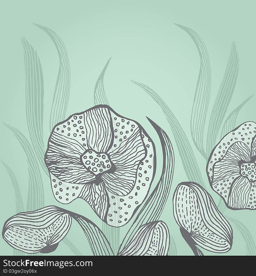 Beautiful background with a floral design in antique style. Beautiful background with a floral design in antique style