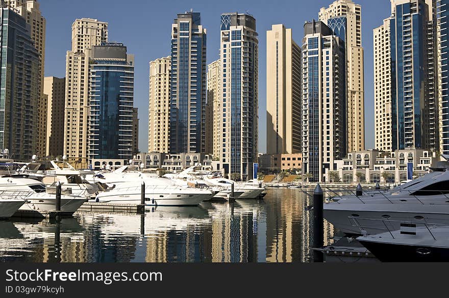 Town scape at summer. Dubai Marina.