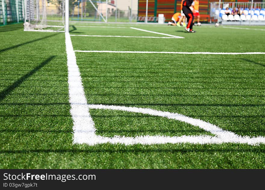 Small sport ground football field concept. Small sport ground football field concept