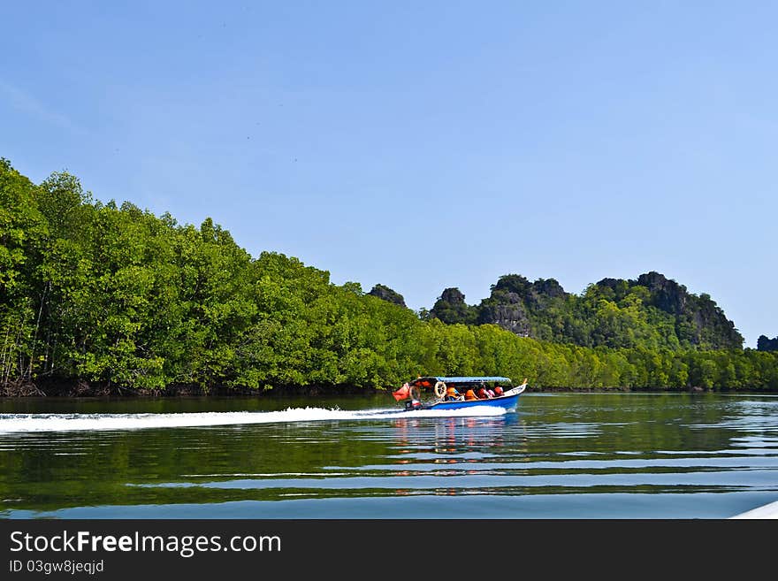 The boat on sea in Malaysia