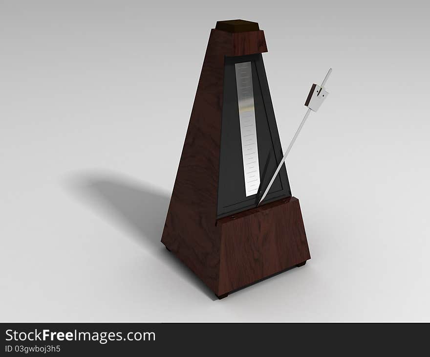 classic wooden metronome on white surface