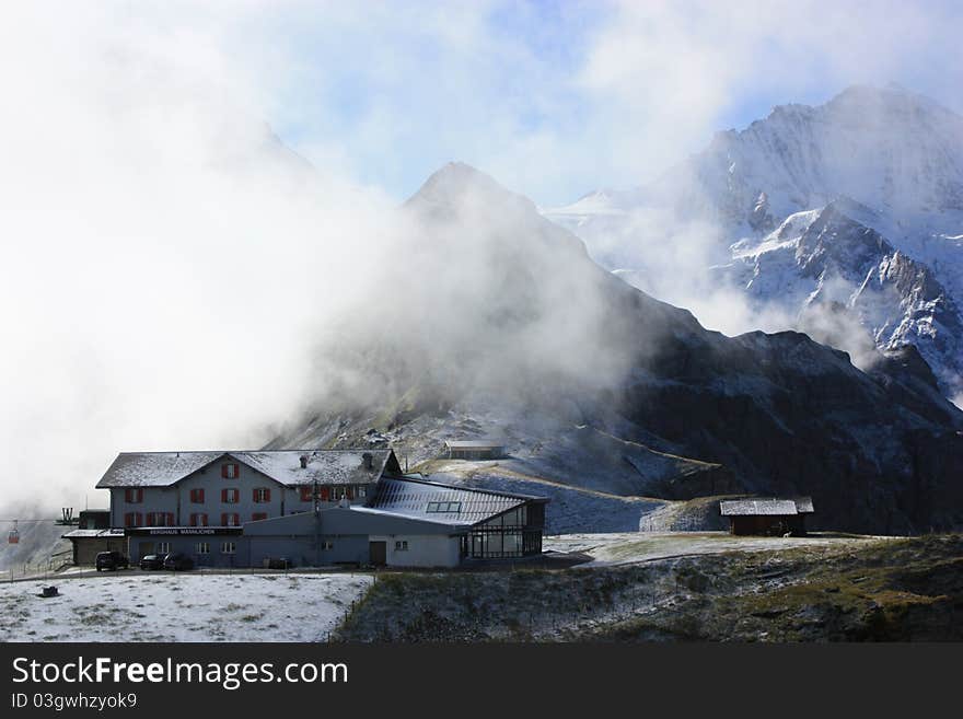 Hill station on top of Swiss alps