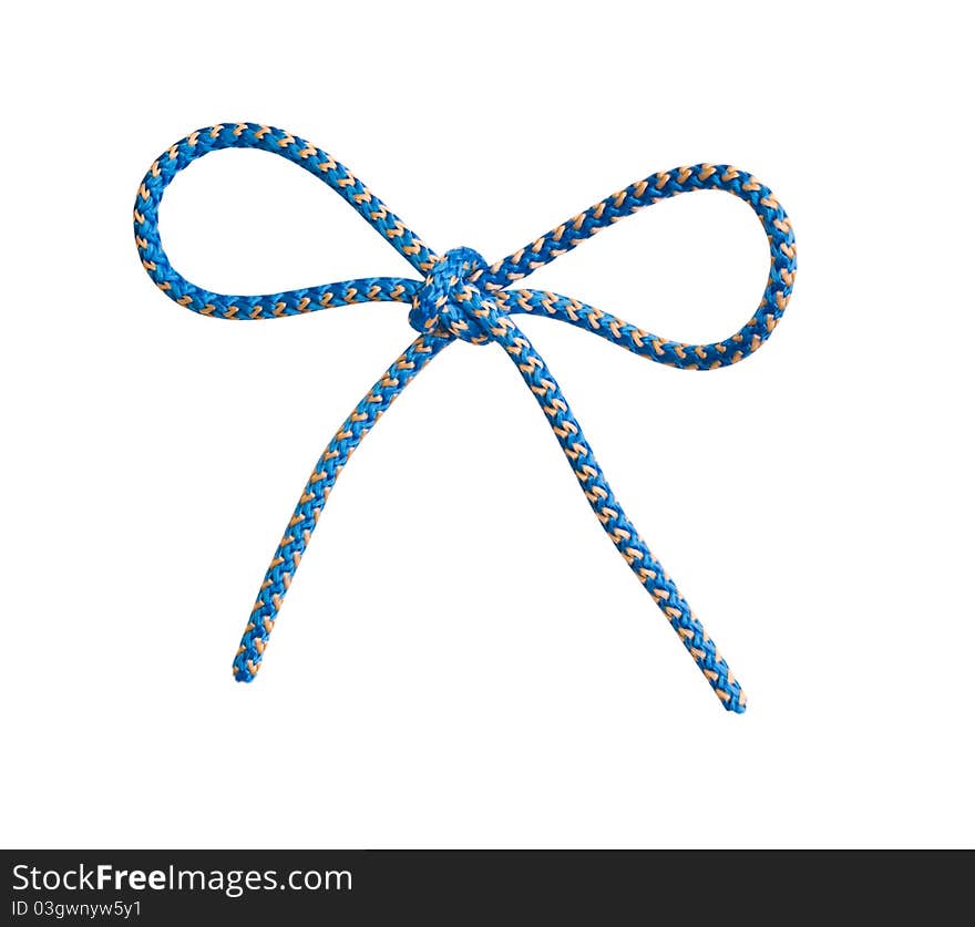 Bow from a blue cord