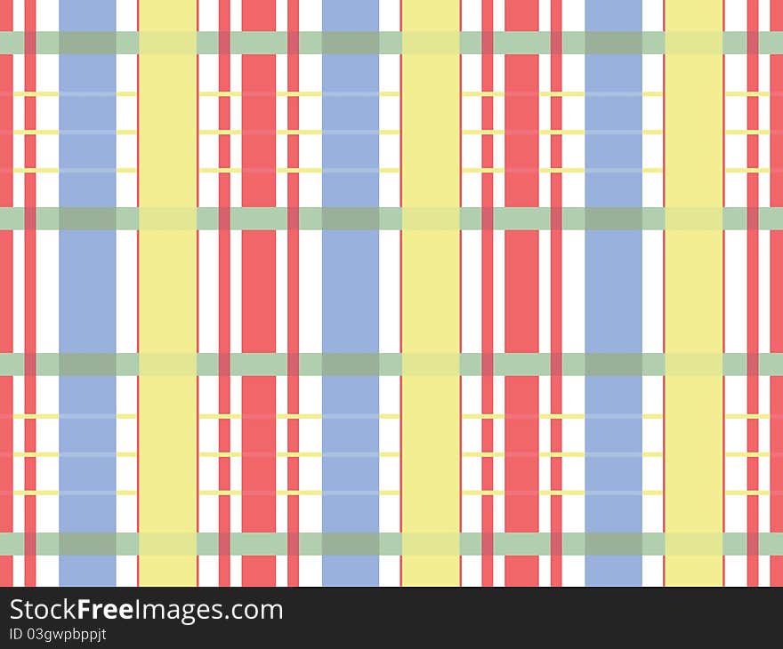 Primary color plaid pattern on white background