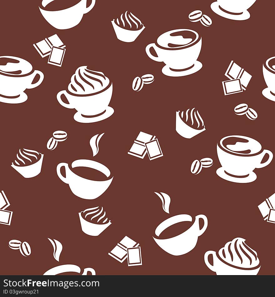 Seamless pattern with different cups of coffee. Seamless pattern with different cups of coffee