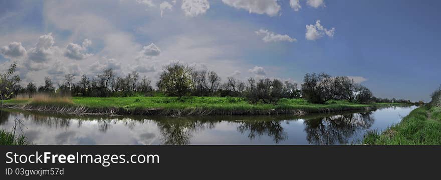 The sky above the river. The sky above the river