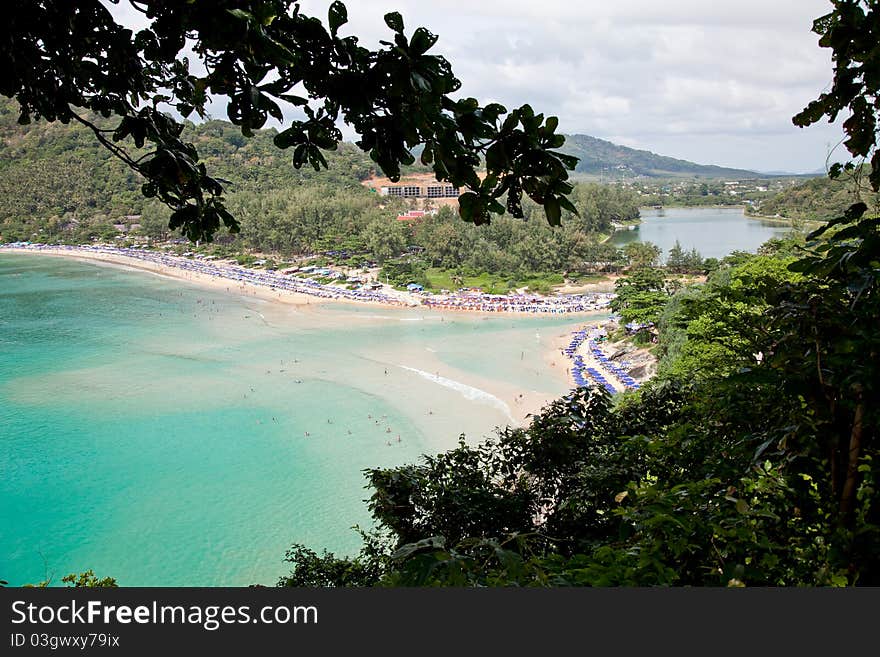 Phuket beach bird s eye view