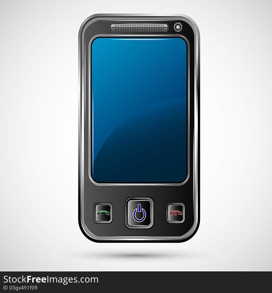 Illustration of mobile phone on abstract background