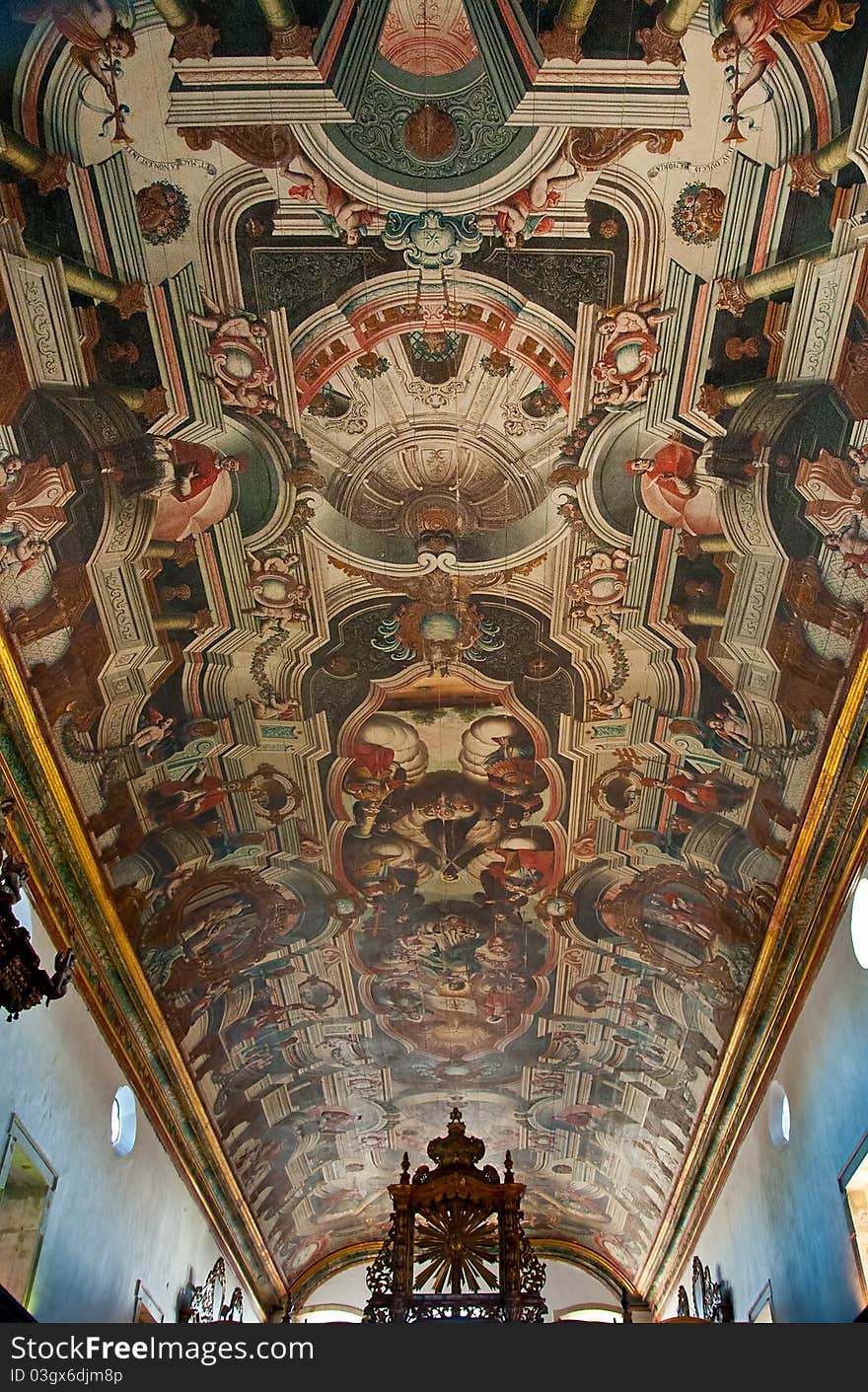 Ceiling of over 400 year old Church in Brazil, building started in 1589 and finished in 1788. Ceiling of over 400 year old Church in Brazil, building started in 1589 and finished in 1788