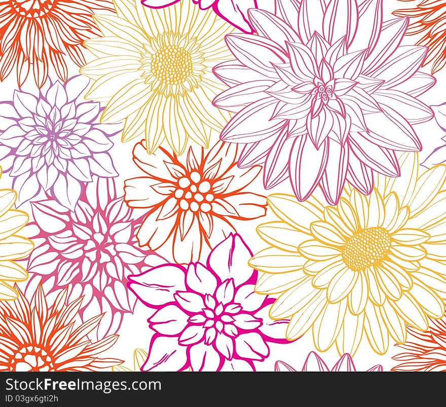 Abstract seamless patter with flowers. Abstract seamless patter with flowers