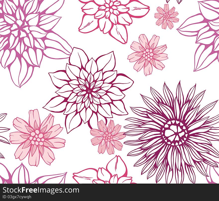 Abstract seamless patter with flowers. Abstract seamless patter with flowers