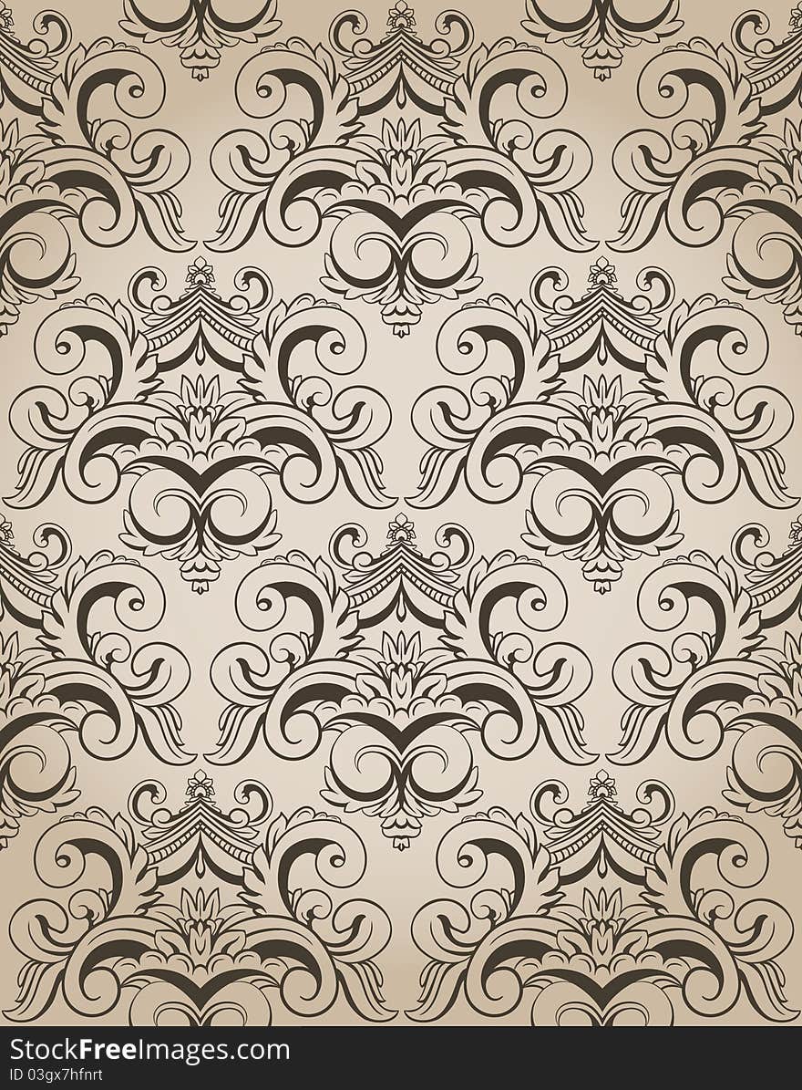 Seamless damask pattern in retro style. Seamless damask pattern in retro style