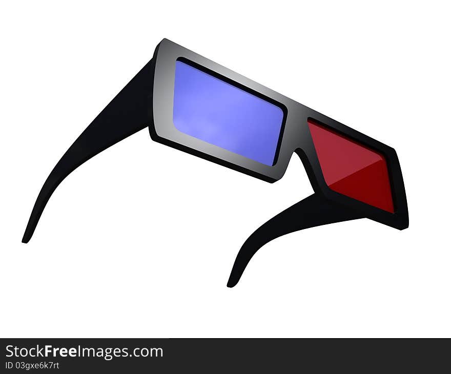 3d shiny black glasses