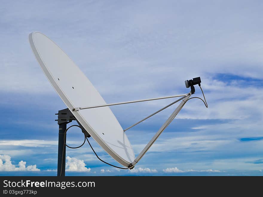 Parabolic antenna on a background of sky. Parabolic antenna on a background of sky