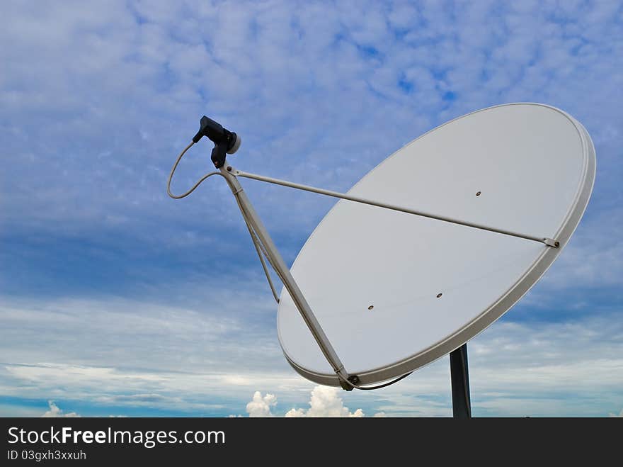 Parabolic antenna on a background of sky. Parabolic antenna on a background of sky