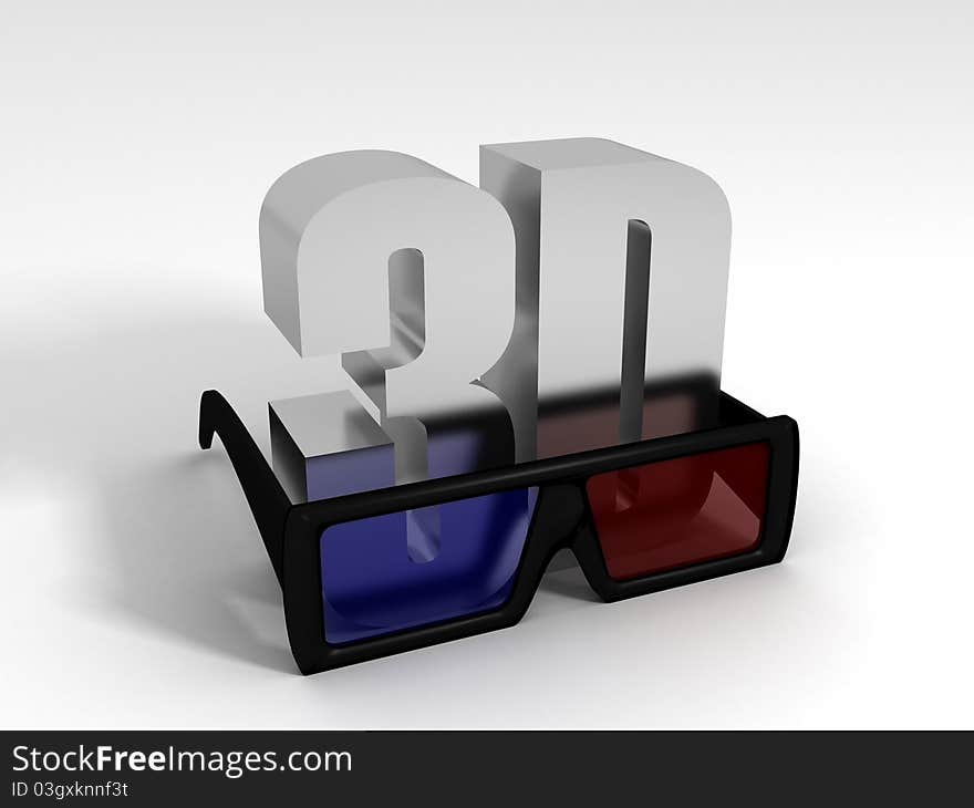 3d Shiny Black Glasses