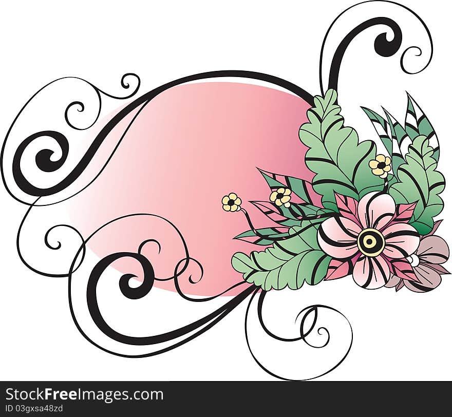 Decorative flowers and frame