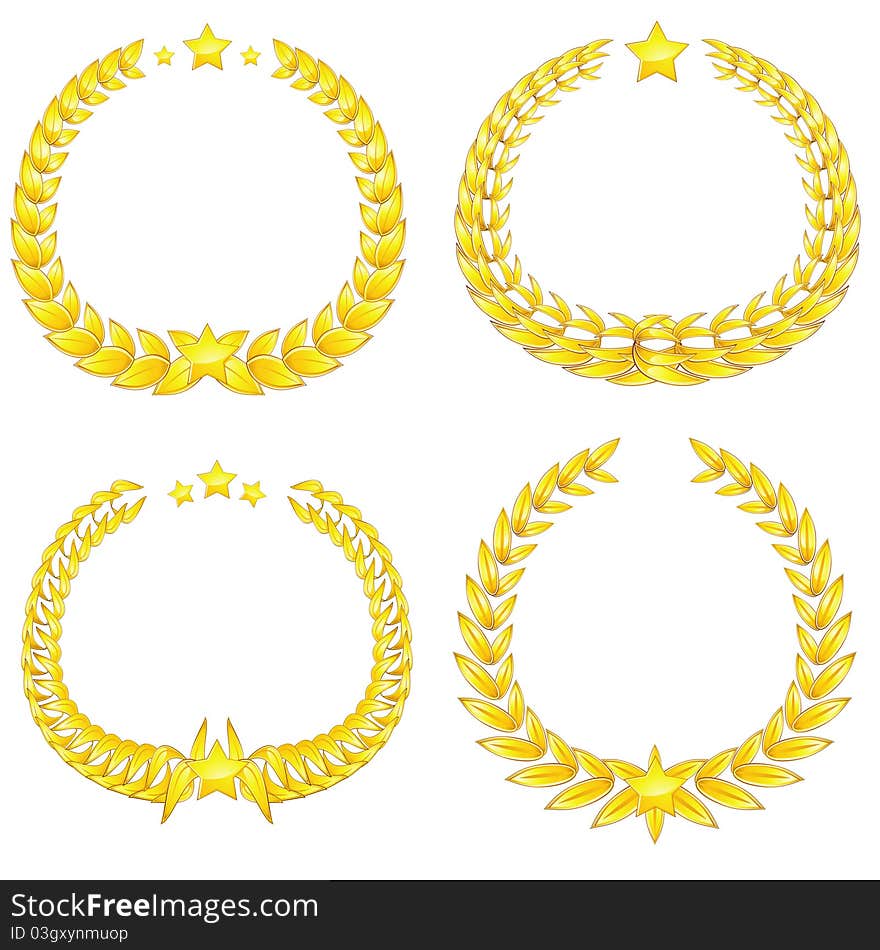 Four gold wreaths