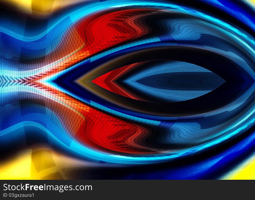 Colorfull abstract background with blue red, yellow as dominant color