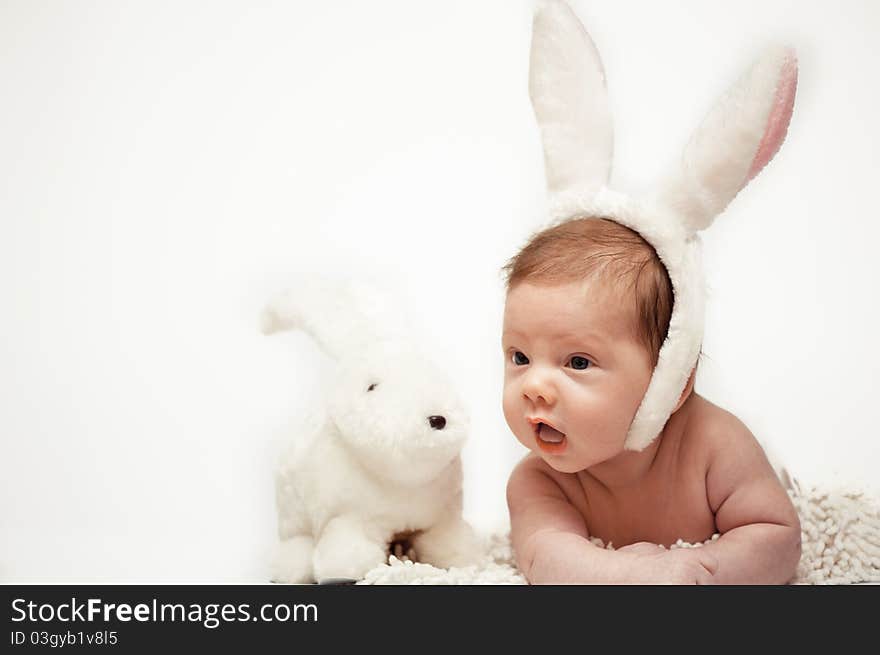 The baby and The rabbit. The baby and The rabbit