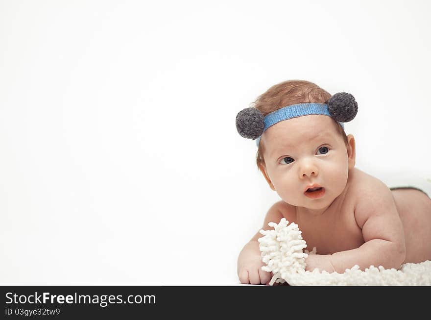 The portrait of a little happy baby. The portrait of a little happy baby