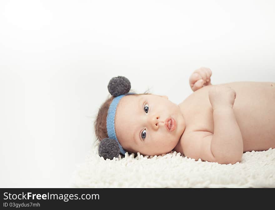 The portrait of a little happy baby. The portrait of a little happy baby